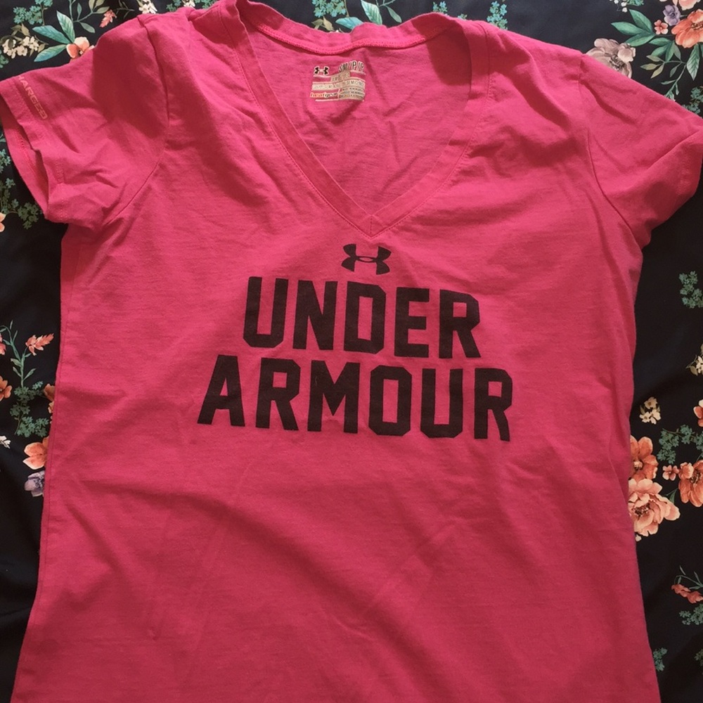 Hot Pink Under Armour Tee - Picture 1 of 3